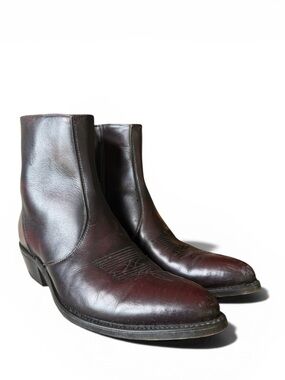 LAREDO FLETCHER men’s western side zip boots size 8, excellent cond cherry brown